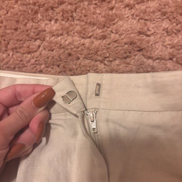 Ann Taylor Sz 4 Beige Sand Linen Blend High Rise Wide Leg Relaxed Beach Pants - Picture 6 of 9